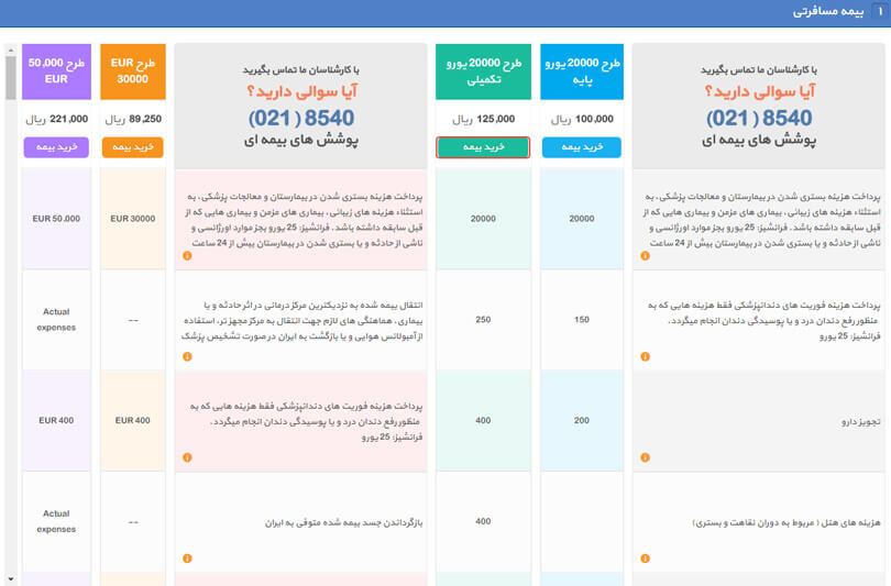 انتخاب بیمه مسافرتی 